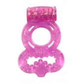 Розовое эрекционное кольцо Rings Treadle с подхватом - Lola Games - в Тамбове купить с доставкой