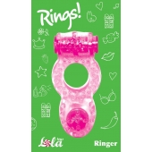 Розовое эрекционное кольцо с вибрацией Rings Ringer - Lola Games - в Тамбове купить с доставкой