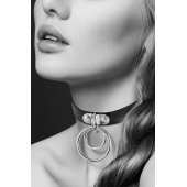 Черный чокер с двумя кольцами - Bijoux Pour Toi - купить с доставкой в Тамбове