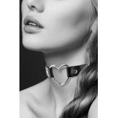 Чёрный чокер с кольцом в форме сердца - Bijoux Pour Toi - купить с доставкой в Тамбове