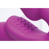 Ярко-розовый безремневой вибрострапон Evoke Vibrating Strapless Silicone Strap-on Dildo - XR Brands - купить с доставкой в Тамбове