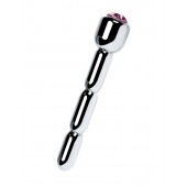 Серебристый уретральный плаг со стразом - 7 см. - ToyFa - купить с доставкой в Тамбове