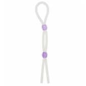 Прозрачное эрекционное кольцо-лассо SILICONE LASSO COCK RING DUAL BEADS - NMC - в Тамбове купить с доставкой