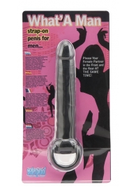 Чёрная насадка на пенис для анальной стимуляции WHATA MAN - 16 см. - Seven Creations - в Тамбове купить с доставкой