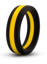 Черно-желтое силиконовое эрекционное кольцо Silicone Go Pro Cock Ring - Blush Novelties - в Тамбове купить с доставкой