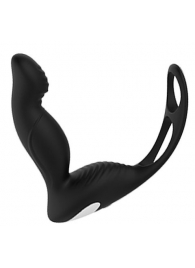 Черный вибромассажер простаты P-PLEASER W ERECTION ENHANCE - Dream Toys - в Тамбове купить с доставкой