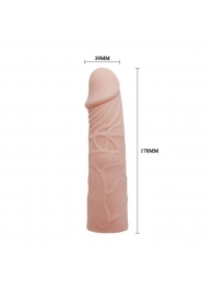 Закрытая телесная насадка-фаллос - 17 см. - Sex Expert - в Тамбове купить с доставкой