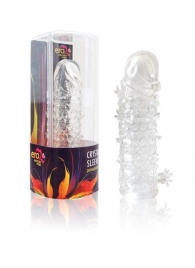 Закрытая прозрачная рельефная насадка Crystal sleeve - 13 см. - Erowoman-Eroman - в Тамбове купить с доставкой