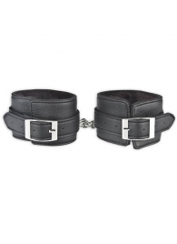 Черные фиксаторы для ног на цепи с мехом внутри - Lux Fetish - купить с доставкой в Тамбове