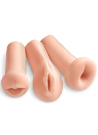 Комплект из 3 мастурбаторов All 3 Holes: вагина, анус, ротик - Pipedream - в Тамбове купить с доставкой