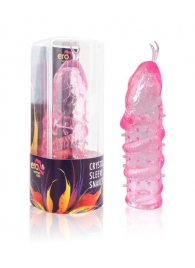 Закрытая рельефная насадка Crystal sleeve snakes в виде змеи с усиками - 14 см. - Erowoman-Eroman - в Тамбове купить с доставкой