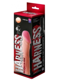 Телесная реалистичная насадка на Harness с коннектором BLACK LINE - 17 см. - LOVETOY (А-Полимер) - купить с доставкой в Тамбове