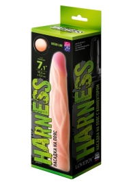 Телесная насадка с венками на Harness с коннектором GREEN LINE - 18 см. - LOVETOY (А-Полимер) - купить с доставкой в Тамбове