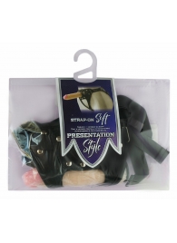 Черный пояс-трусики с двумя насадками Soft-Dolli - 16,5 и 10,5 см. - LOVETOY (А-Полимер) - купить с доставкой в Тамбове