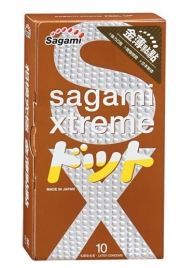 Презервативы Sagami Xtreme FEEL UP с точечной текстурой и линиями прилегания - 10 шт. - Sagami - купить с доставкой в Тамбове