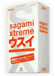Ультратонкие презервативы Sagami Xtreme SUPERTHIN - 15 шт. - Sagami - купить с доставкой в Тамбове