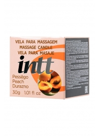 Массажная свеча для поцелуев Peach с ароматом персика - 30 гр. - INTT - купить с доставкой в Тамбове