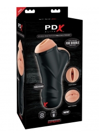 Мастурбатор в колбе с двумя тоннелями Double Penetration Vibrating Stroker - Pipedream - в Тамбове купить с доставкой