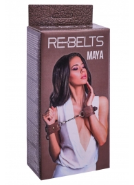 Коричневые кожаные наручники Maya - Rebelts - купить с доставкой в Тамбове
