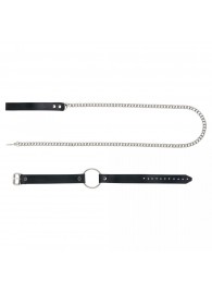 Черный поводок и чокер с кольцом Rada - Rebelts - купить с доставкой в Тамбове