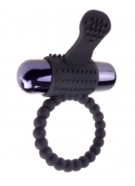 Черное эрекционное виброкольцо Vibrating Silicone Super Ring - Pipedream - в Тамбове купить с доставкой