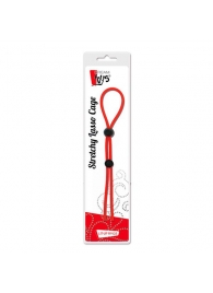 Красное лассо на пенис с двумя бусинами STRETCHY LASSO CAGE - Dream Toys - в Тамбове купить с доставкой