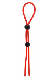 Красное лассо на пенис с двумя бусинами STRETCHY LASSO CAGE - Dream Toys - в Тамбове купить с доставкой
