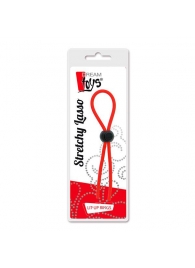 Красное эрекционное лассо с одной бусиной-утяжкой STRETCHY THIN LASSO - Dream Toys - в Тамбове купить с доставкой