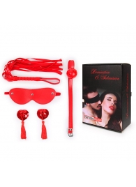 Пикантный набор БДСМ из 4 предметов в красном цвете - Notabu - купить с доставкой в Тамбове