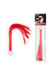 Красная плеть с рукоятью в оплетке - 28 см. - Notabu - купить с доставкой в Тамбове