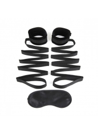 Чёрные манжеты для фиксации на кровати Bondage Bed Strap - Lux Fetish - купить с доставкой в Тамбове