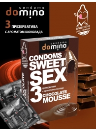 Презервативы для орального секса DOMINO Sweet Sex с ароматом шоколадного мусса - 3 шт. - Domino - купить с доставкой в Тамбове