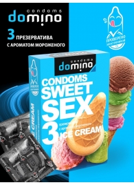 Презервативы для орального секса DOMINO Sweet Sex с ароматом мороженого - 3 шт. - Domino - купить с доставкой в Тамбове