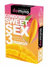 Презервативы для орального секса DOMINO Sweet Sex с ароматом манго - 3 шт. - Domino - купить с доставкой в Тамбове