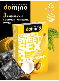 Презервативы для орального секса DOMINO Sweet Sex с ароматом тропических фруктов - 3 шт. - Domino - купить с доставкой в Тамбове