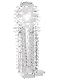 Закрытая прозрачная насадка на пенис с шипиками Nubby Sleeve - 14,5 см. - Chisa - в Тамбове купить с доставкой