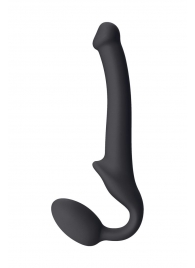 Черный безремневой страпон Silicone Bendable Strap-On S - Strap-on-me - купить с доставкой в Тамбове