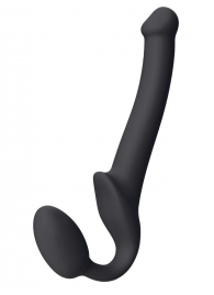 Черный безремневой страпон Silicone Bendable Strap-On S - Strap-on-me - купить с доставкой в Тамбове