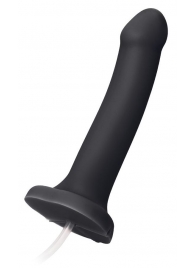 Черный фаллос с имитацией эякуляции Silicon Cum Dildo L - 19,6 см. - Strap-on-me - купить с доставкой в Тамбове