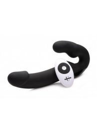 Черный безремневой страпон Urge Silicone Strap On с пультом ДУ - 24 см. - XR Brands - купить с доставкой в Тамбове