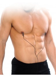 Черные электрические зажимы для сосков Shock Therapy Nipple Clamps - Pipedream - купить с доставкой в Тамбове