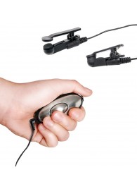 Черные электрические зажимы для сосков Shock Therapy Nipple Clamps - Pipedream - купить с доставкой в Тамбове