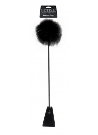 Черный стек Feather Crop с пуховкой на конце - 53,3 см. - Pipedream - купить с доставкой в Тамбове