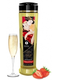 Массажное масло с ароматом клубники и шампанского Romance - 240 мл. - Shunga - купить с доставкой в Тамбове