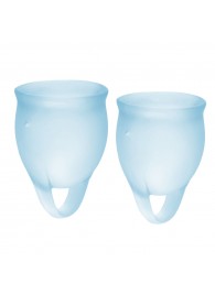 Набор голубых менструальных чаш Feel confident Menstrual Cup - Satisfyer - купить с доставкой в Тамбове