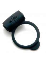 Темно-серое эрекционное кольцо Vibrating Love Ring с вибрацией - Fifty Shades of Grey - в Тамбове купить с доставкой