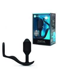 Черное эрекционное кольцо с анальным плагом Snug   Tug - b-Vibe - в Тамбове купить с доставкой
