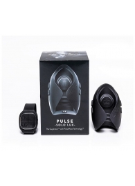 Темно-серый инновационный мужской осциллятор PULSE SOLO LUX с пультом ДУ - Hot Octopuss - в Тамбове купить с доставкой