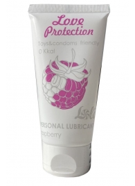 Лубрикант на водной основе с ароматом малины Love Protection Raspberry - 50 мл. - Lola Games - купить с доставкой в Тамбове