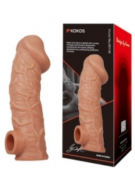 Телесная насадка на фаллос с фиксацией мошонки EXTREME SLEEVE - 15,6 см. - KOKOS - в Тамбове купить с доставкой